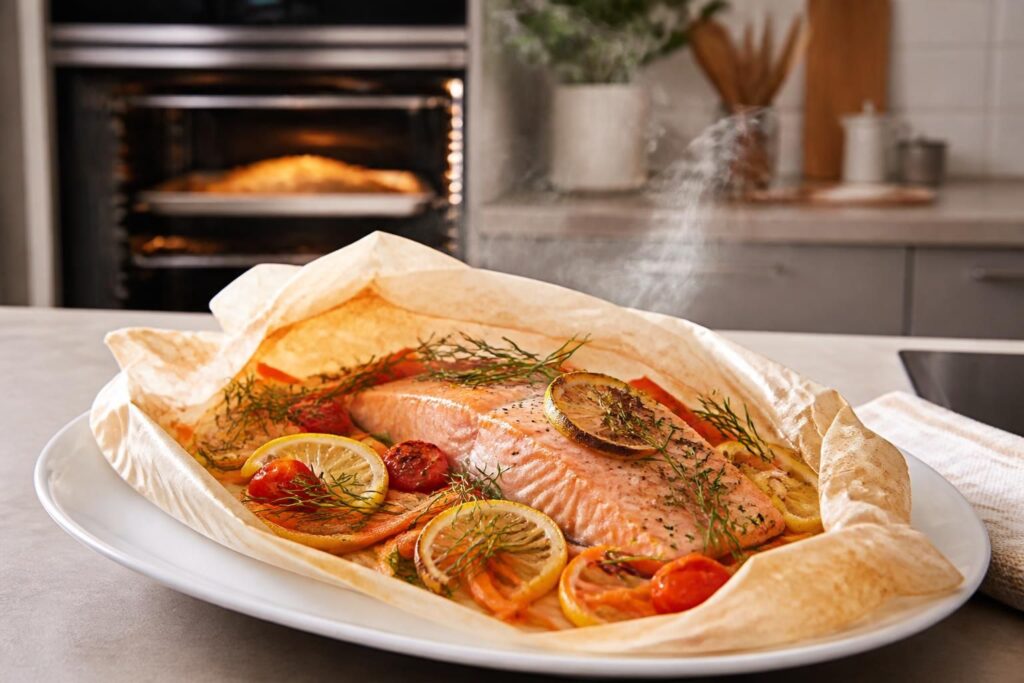 découvrez comment réussir la cuisson du saumon en papillote au four avec nos astuces et le temps de cuisson idéal pour un poisson délicieux et fondant à chaque fois.