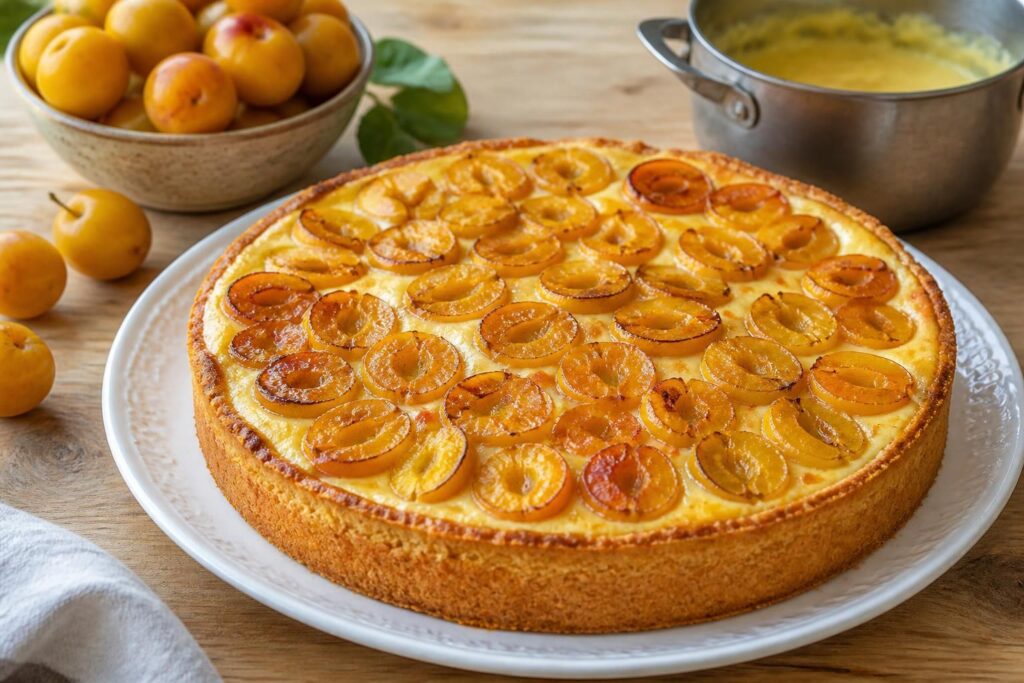 découvrez la recette facile du gâteau lorrain aux mirabelles avec une onctueuse crème pâtissière, pour un dessert fruité et gourmand.