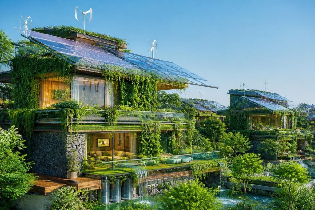 découvrez l'habitat du futur en 2050 avec des maisons écologiques innovantes, alliant confort, durabilité et respect de l'environnement pour un mode de vie harmonieux.