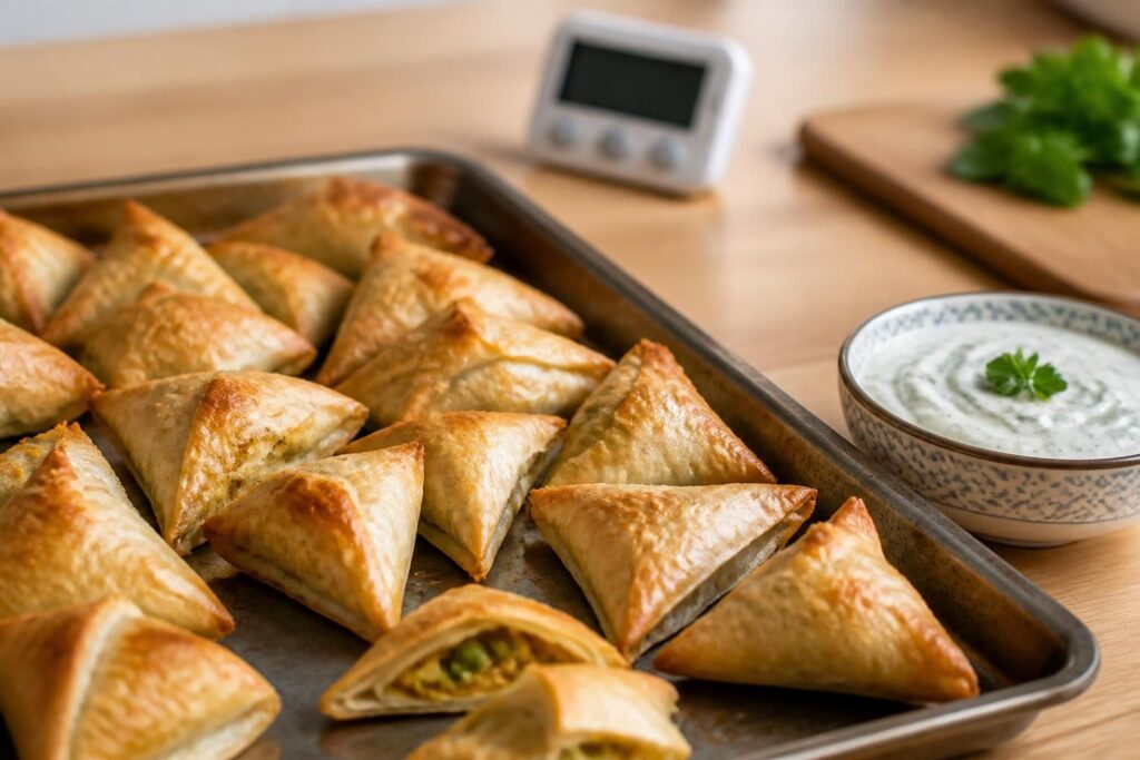 découvrez notre recette saine de samoussa au four sans huile, avec un guide complet sur le temps de cuisson pour des samoussas croustillants et savoureux.