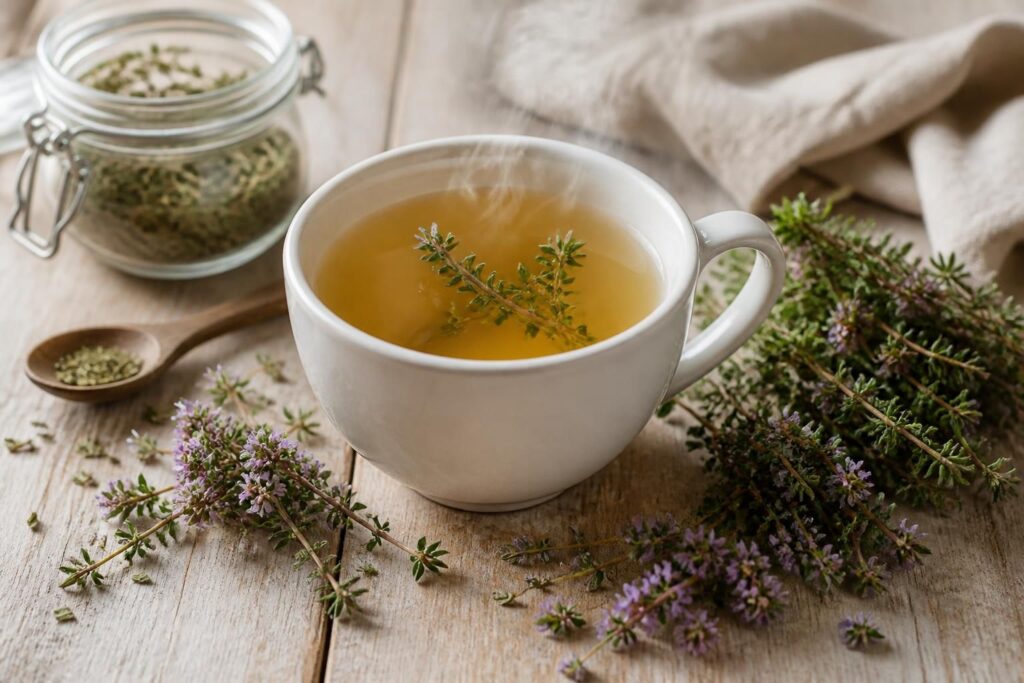 découvrez une tisane au thym efficace pour soulager naturellement la toux sèche. une infusion douce et apaisante pour votre bien-être respiratoire.