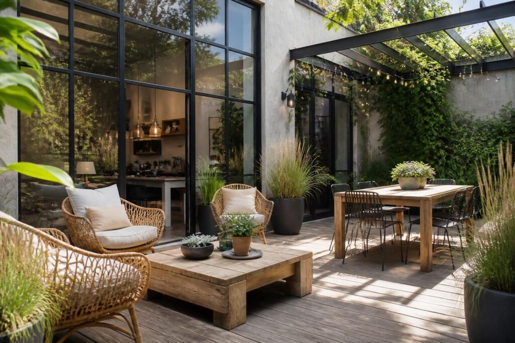 découvrez des idées déco et aménagements tendances pour une baie vitrée style atelier extérieur, alliant élégance industrielle et lumière naturelle pour sublimer votre espace.