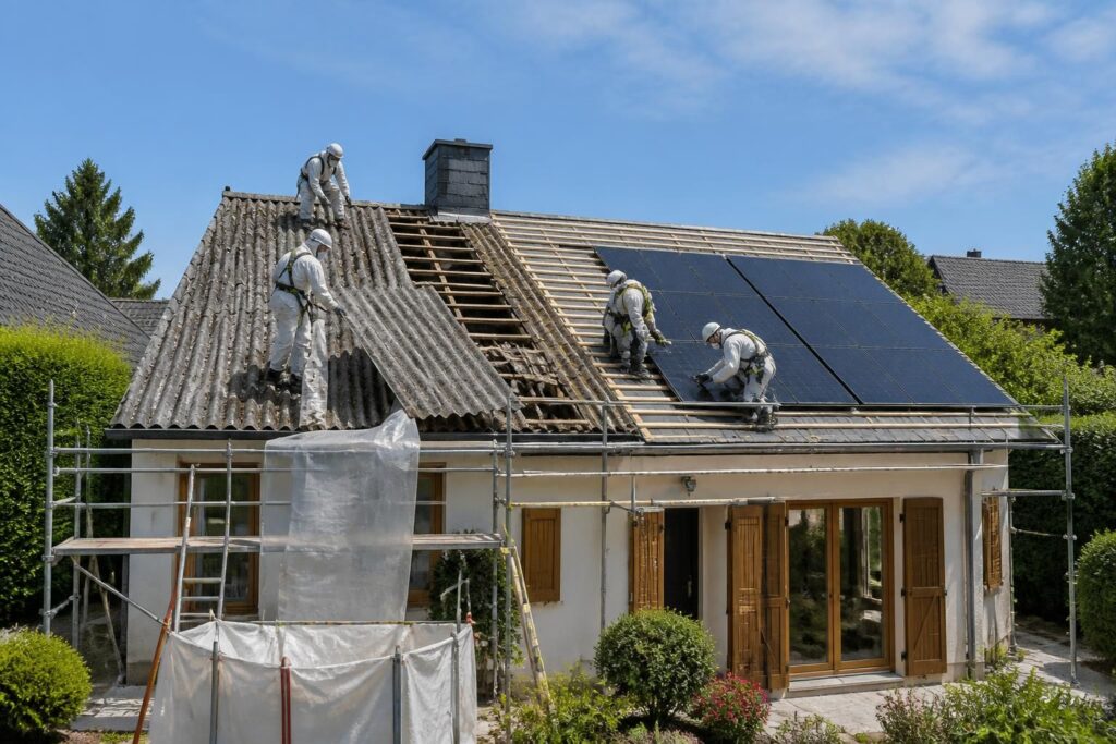 découvrez nos services de remplacement de toiture amiante, avec des informations détaillées sur les prix, la rénovation complète et l'intégration de panneaux solaires pour une maison écologique et sécurisée.