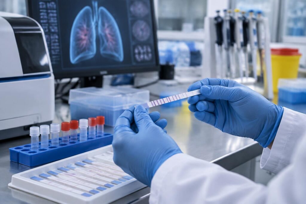 découvrez le principe du line probe assay, un test moléculaire rapide utilisé pour détecter la tuberculose et repérer certaines résistances aux antibiotiques.